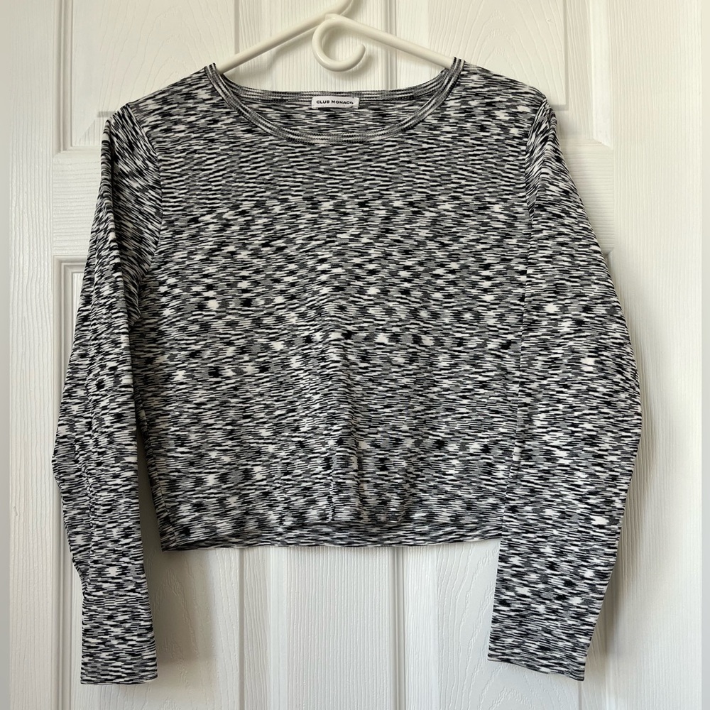 Club Monaco Ribbed Sweater Cropped Medium